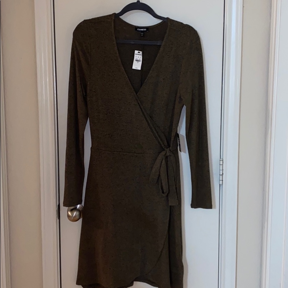 NWT express green wrap dress